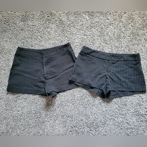 Women's Black Pinstripe and Solid Black Shorts Bundle Size Small